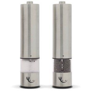 Electric Salt and Pepper Grinder Set - Stainless Steel Battery Operated Salt and
